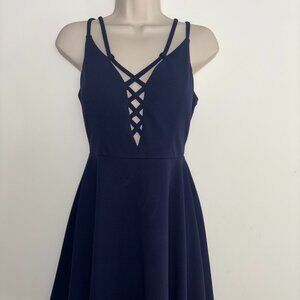 Elegant Fashion Navy Stretchy Dress Junior Size 5 Excellent